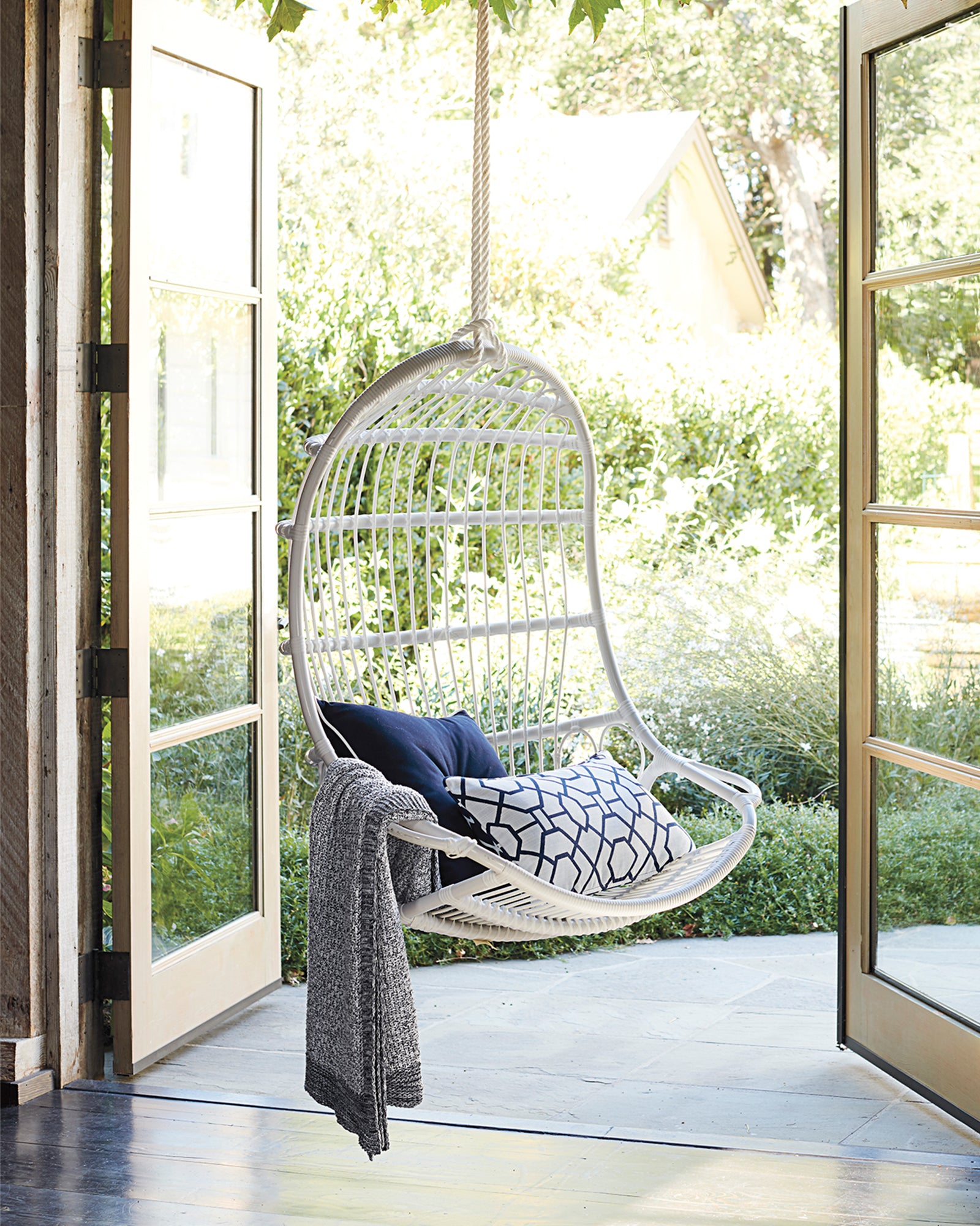Serena and Lily hanging chair white