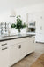 greige design shop + interiors California interior designer black and white kitchen design Vintage rug