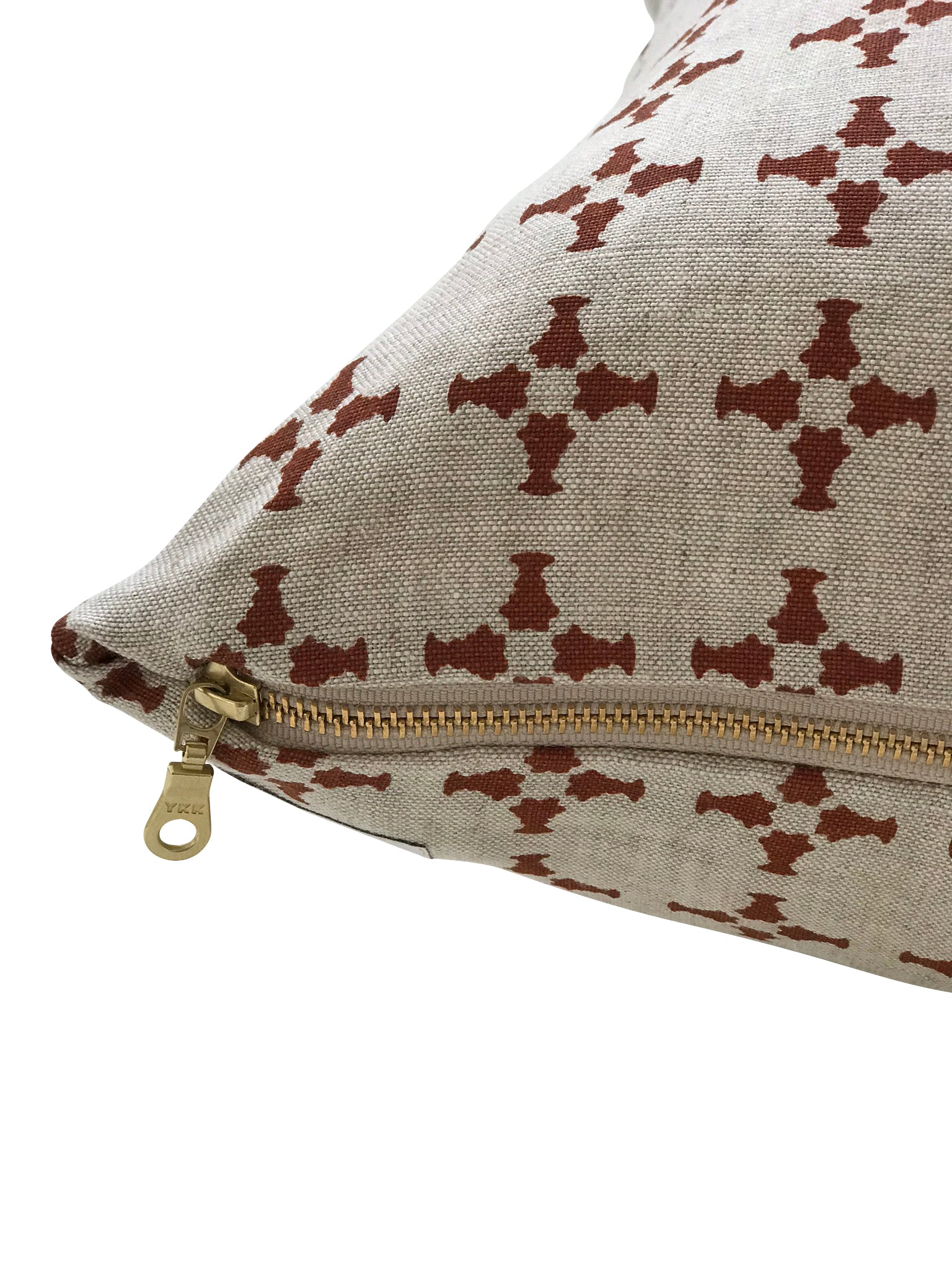 CanCan pillow Burnt Orange on Oatmeal