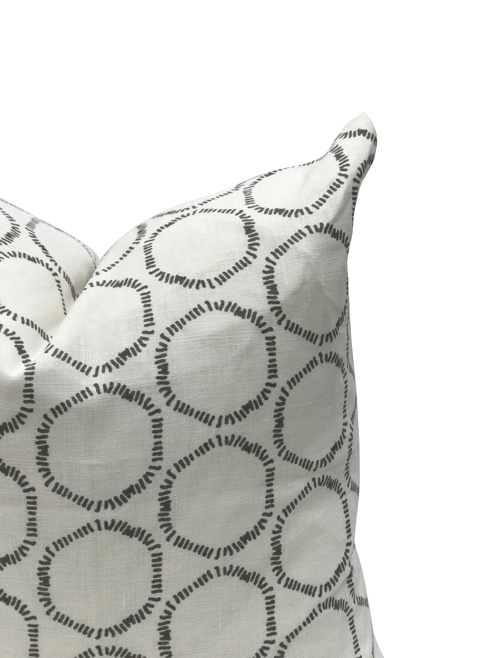 Cape pillow in Dove on Oyster linen greige textiles greige design shop + interiors