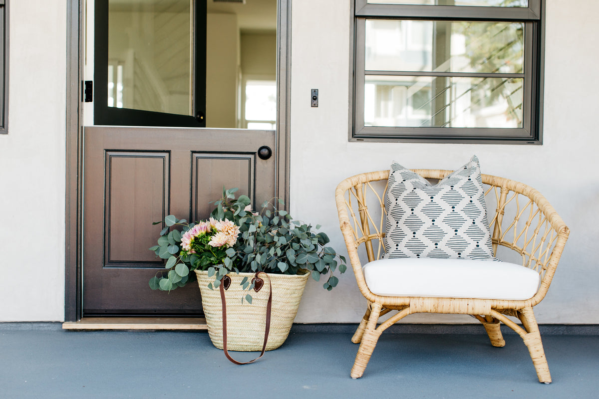 Hinkley pillow in Dublin on Oatmeal greige design