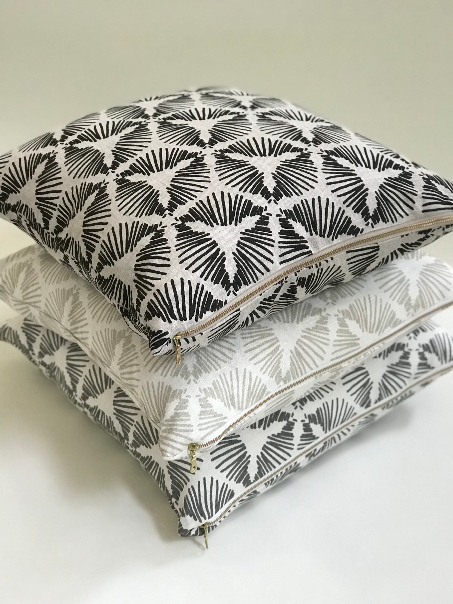 Cie pillow Heron on Oyster greige textiles linen greige design shop + interiors